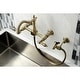 preview thumbnail 8 of 20, Heritage Wall Mount Bridge Kitchen Faucet with Brass Sprayer
