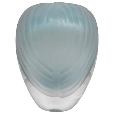 7" High Premium Contemporary Glass Vase in Light Blue
