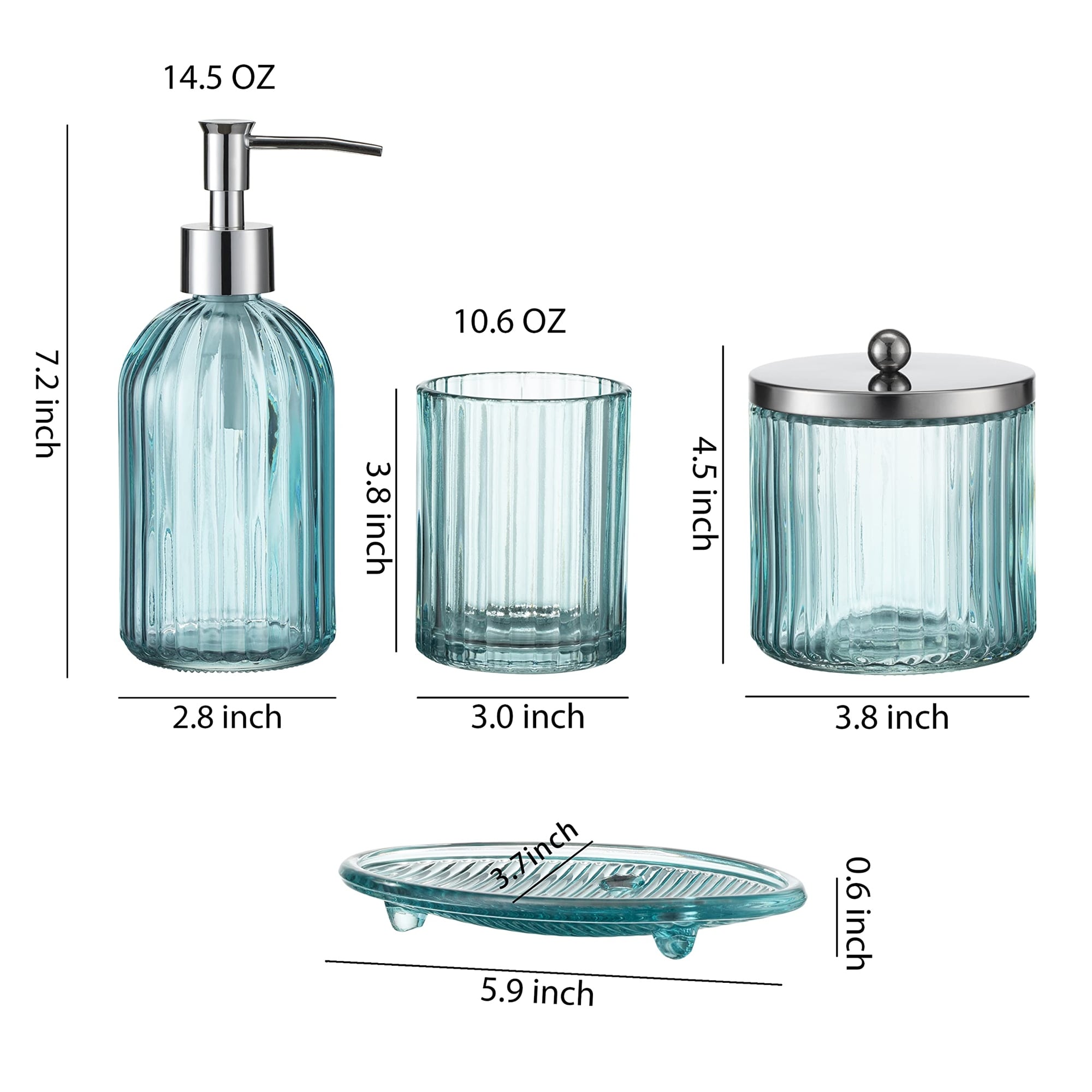 4-Piece Bathroom Accessories Set MSV-France Cagliari Aqua Soft Ceramic -  Bed Bath & Beyond - 31138105