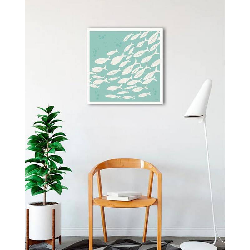 Seaside Style VII Framed Poster - 24 x 24 Inch - White