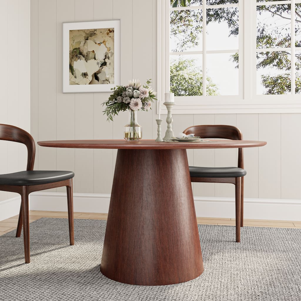 Wooden Round Dining Table for 4-6 Farmhouse
