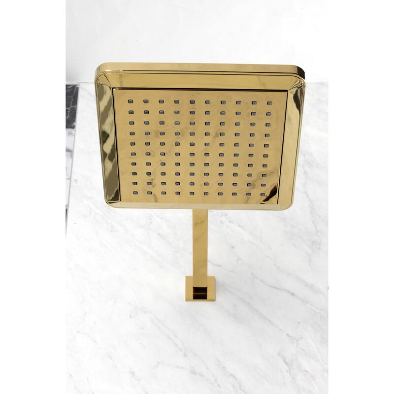 Kingston Brass Claremont 9-5/8-Inch Square Shower Head with Shower Arm