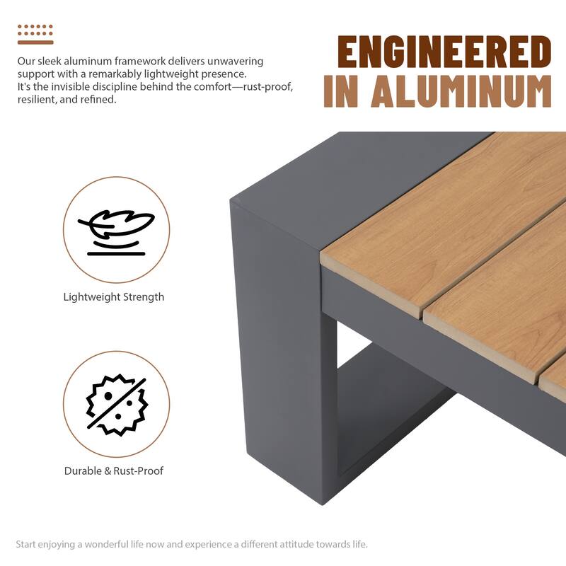 Modern Aluminum Outdoor Conversation Set with Ultra-Thick Cushions