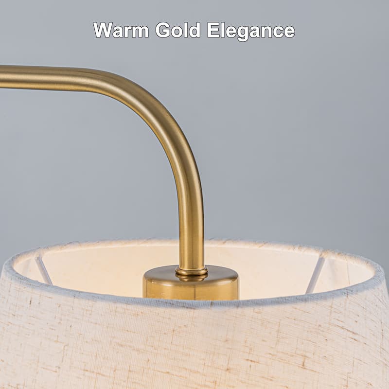 Starsky 3-Light Modern White Linear Drum Fabric Kitchen Island Light - Gold