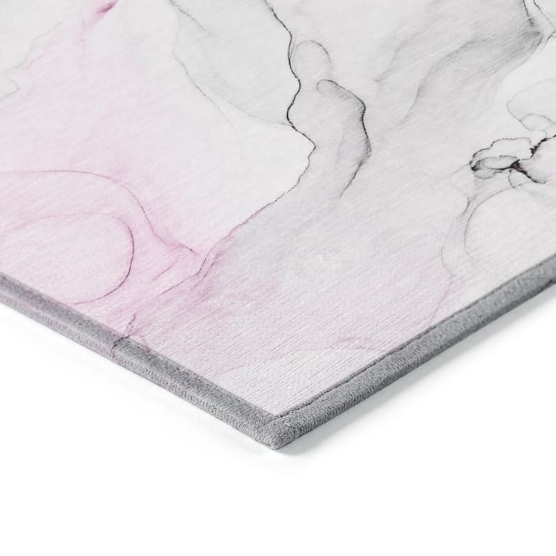 Machine Washable Indoor/ Outdoor Abstract Watercolor Chantille Rug