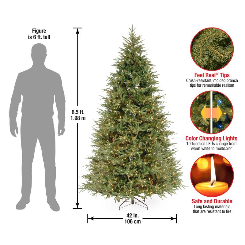 National Tree Company 6.5 ft. Fraser Grande Tree with Dual Color LED Lights - 6.5 Foot