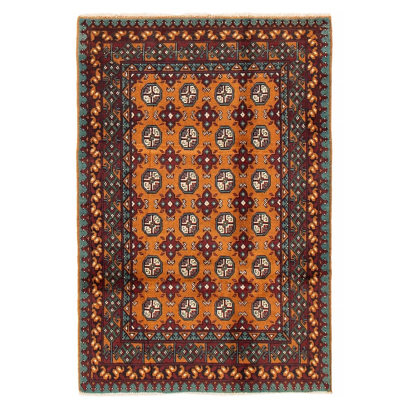 ECARPETGALLERY Hand-knotted Uzbek Kargahi Brown Wool Rug - 4'0 x 6'0 - 4'0 x 6'0 - Brown