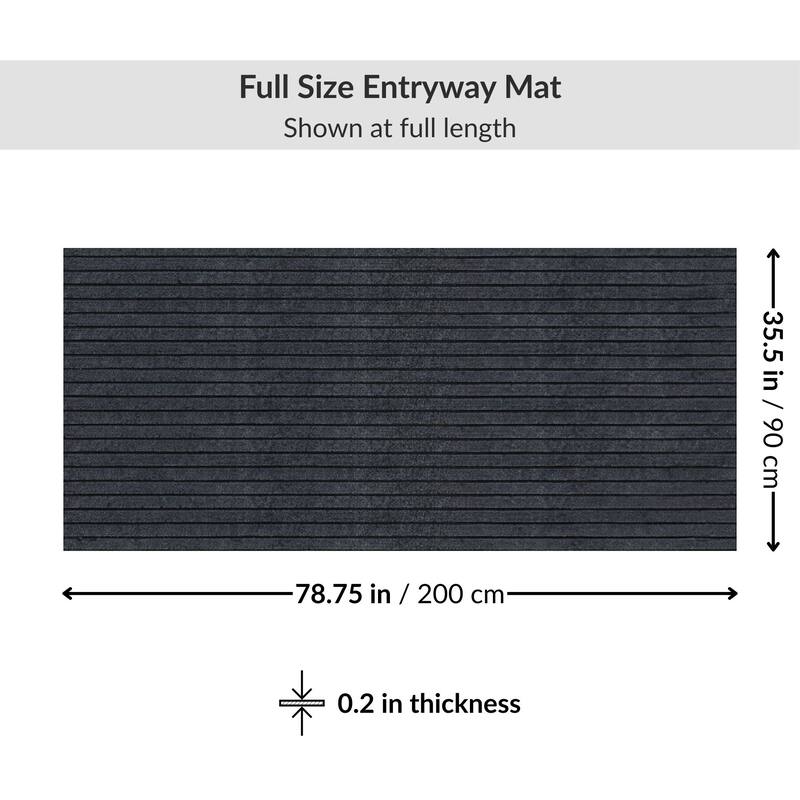 Large Entryway Brushing Doormat 35.5 x 78.75 in - 78.75"L x 35.5"W x 0.2"H