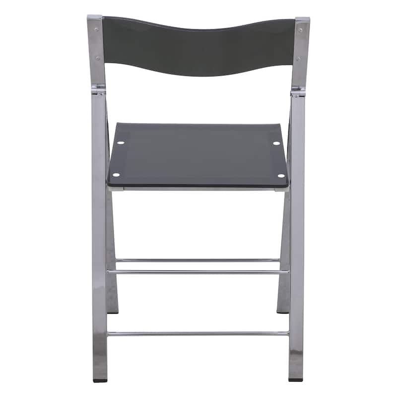 LeisureMod Menno Modern Acrylic Folding Chair - Red - 4 x 30 x 16.5