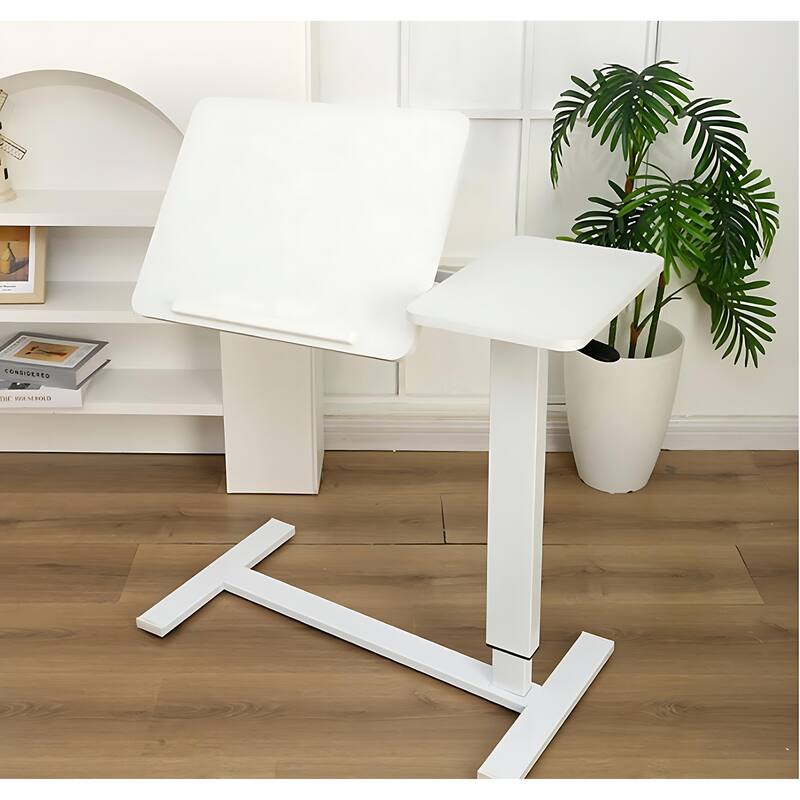 Bedside Table,Folding Overbed Bedside Desk Mobile Rolling Laptop Stand Tilting Overbed Table with Wheels Height Adjustable