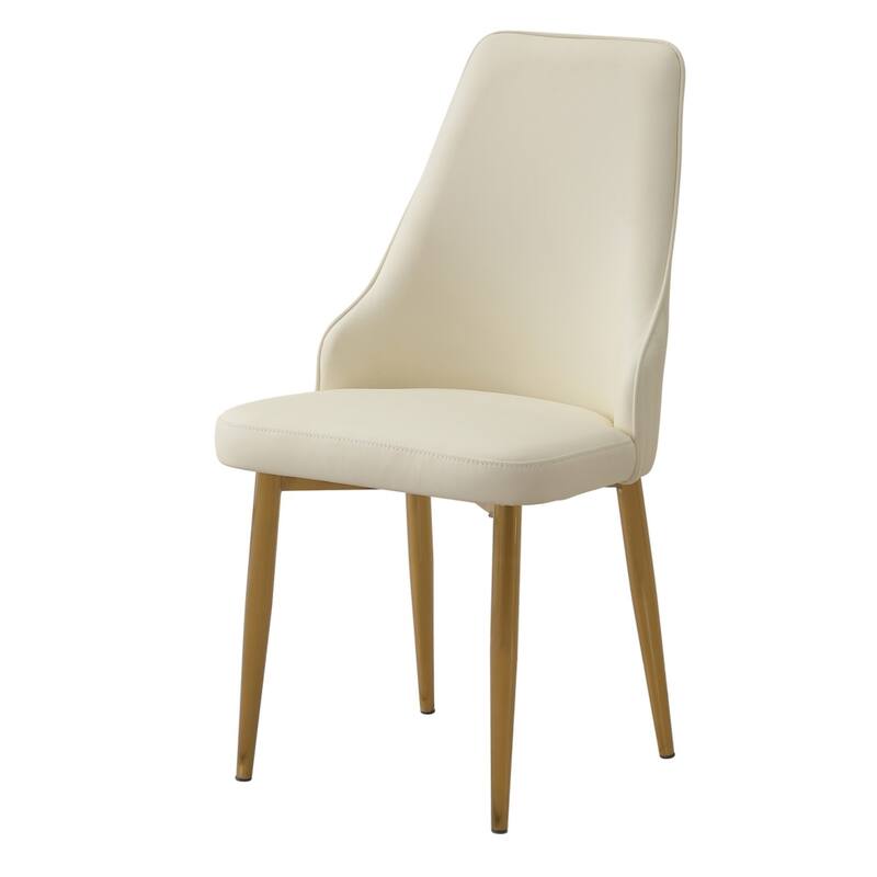 Modern Faux Leather Dining Chair Set of 2 - White