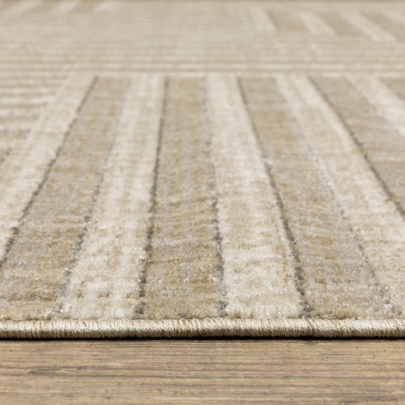 Hansel Geometric Maze Beige/ Ivory Area Rug