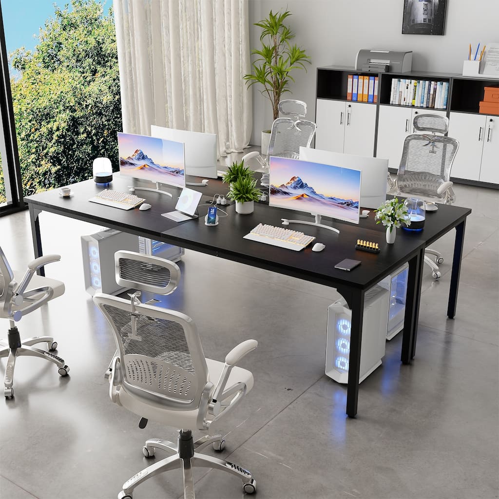 78.7'' Two People Long Desk with Charging Station, Office ExecutiveDesk Workstation