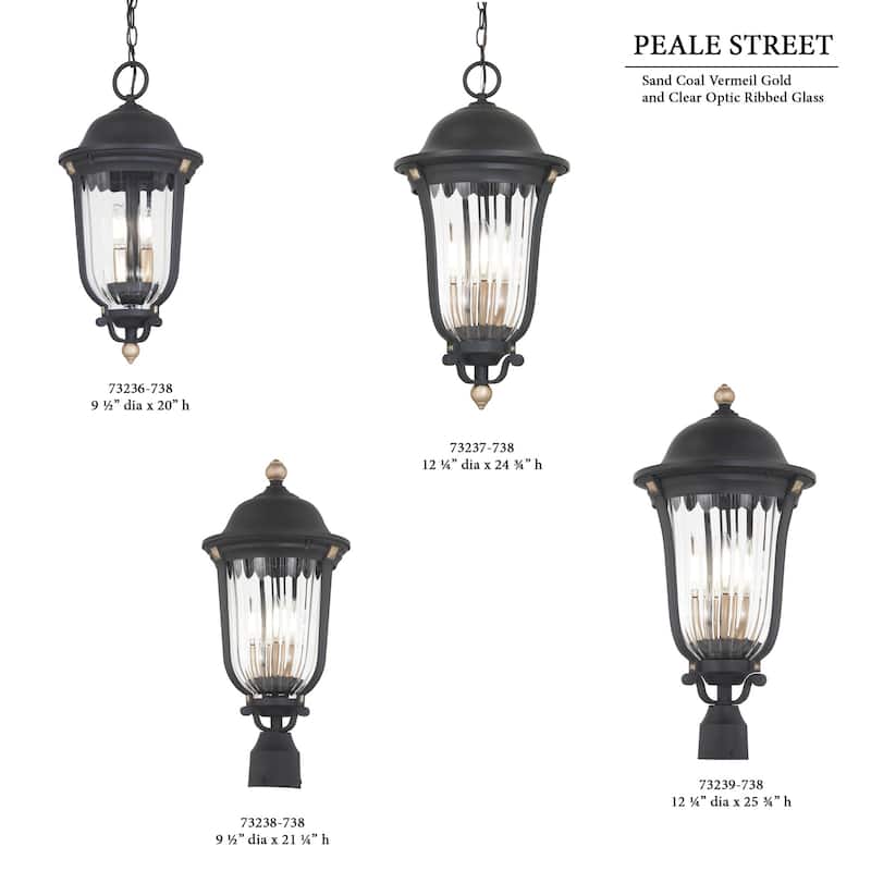 The Great Outdoors Peale Street 4 Light 28" Tall Outdoor Wall Sconce