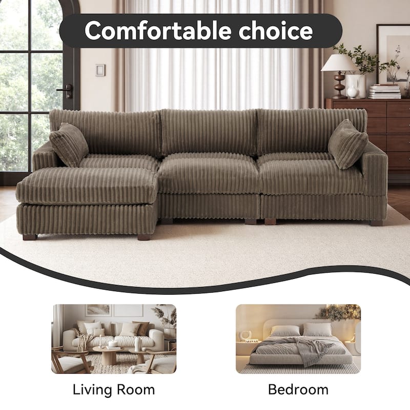 Oversized Plush Modular Sectional Sofa Set L Shaped Couch