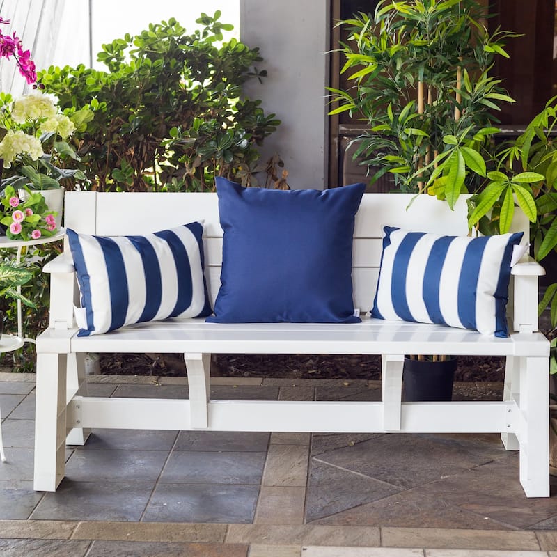 Striped Throw Pillow Indoor Outdoor Use Weather Resistant 14x20 Inches