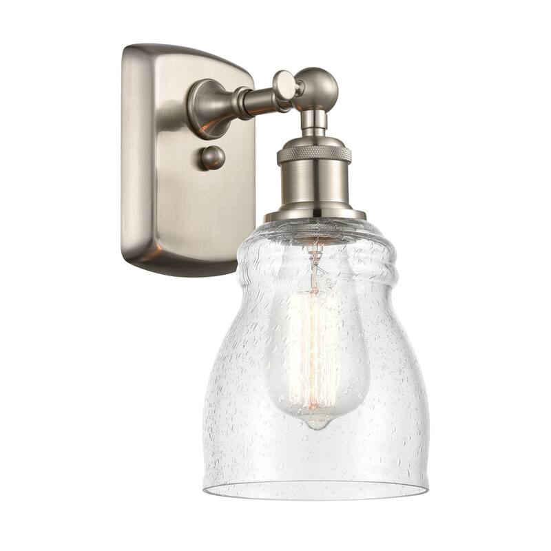 Innovations Lighting Ellery 9" Tall Bathroom Sconce - Brushed Satin Nickel / Seedy