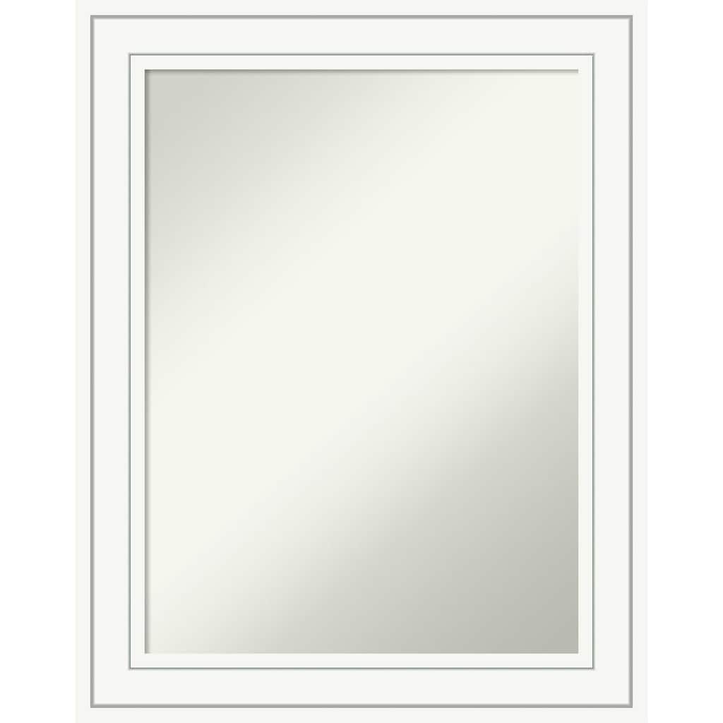 Non-Beveled Wood Bathroom Wall Mirror - Craftsman White Frame
