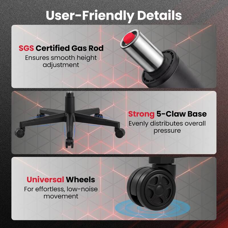 Gymax Gaming Chair w/ Headrest Reclining Backrest Lumber Support