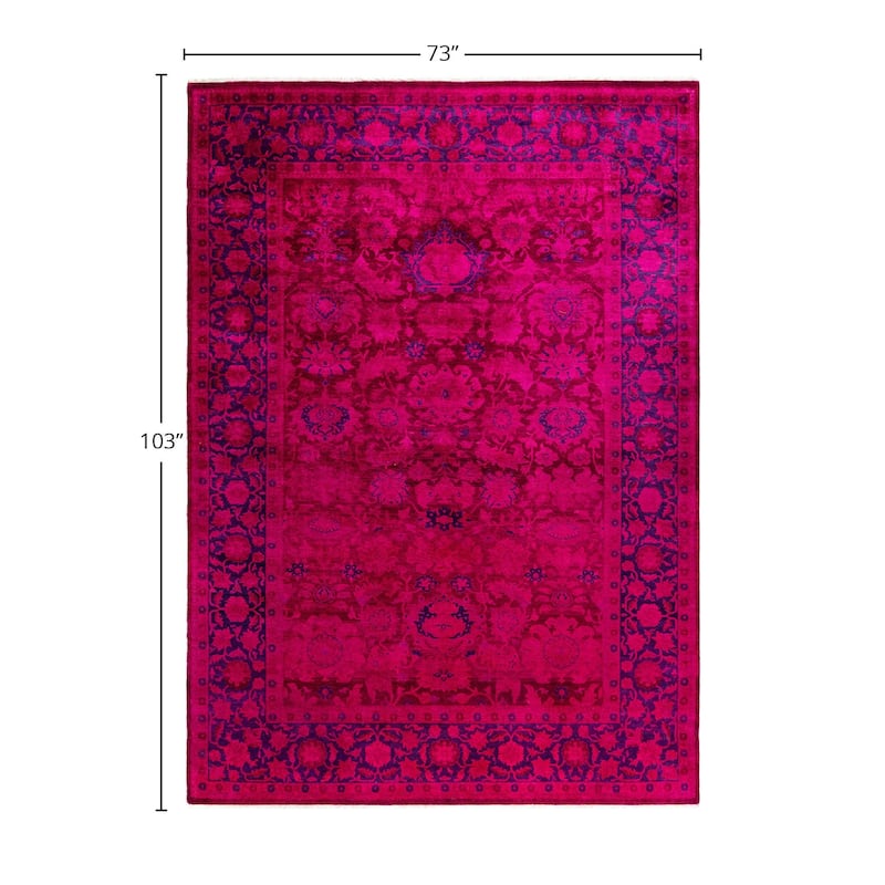 Contemporary Overdyed Wool Hand Knotted Area Rug - 6' 1" x 8' 7"