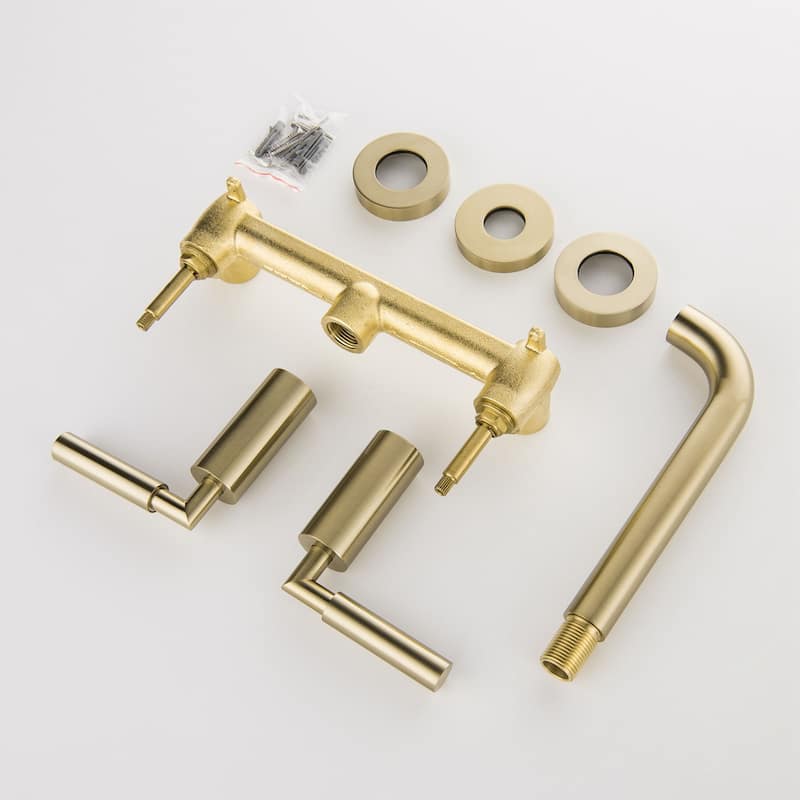 Double Handle Into the Wall Bathroom Faucet