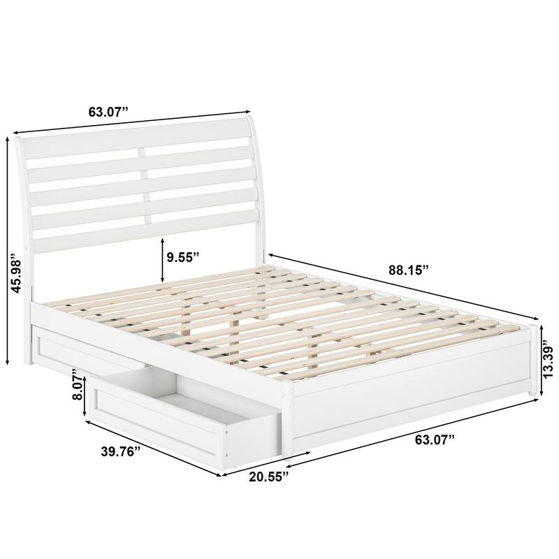 Emelie Platform Bed with Panel Footboard and Storage Drawers