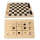 Gse™ 2-in-1 Natural Wood Reversible Checkers & Tic-tac-toe Board Game 