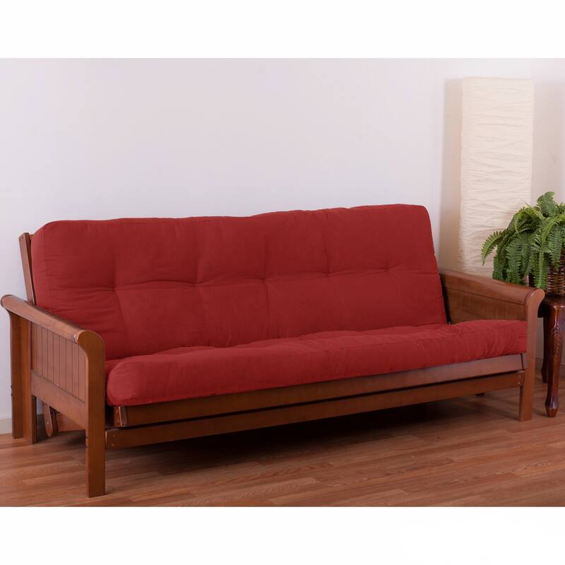 6-inch Thick Twill Futon Mattress (Twin, Full, or Queen) - Ruby Red - Queen