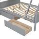 preview thumbnail 18 of 22, Twin over Full Pine Wood Bunk Bed with Ladder and Two Storage Drawers