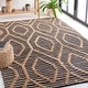 preview thumbnail 2 of 11, SAFAVIEH Flatweave Natural Fiber Yogita Jute Rug 4' x 6' - Black/Natural - Rectangle