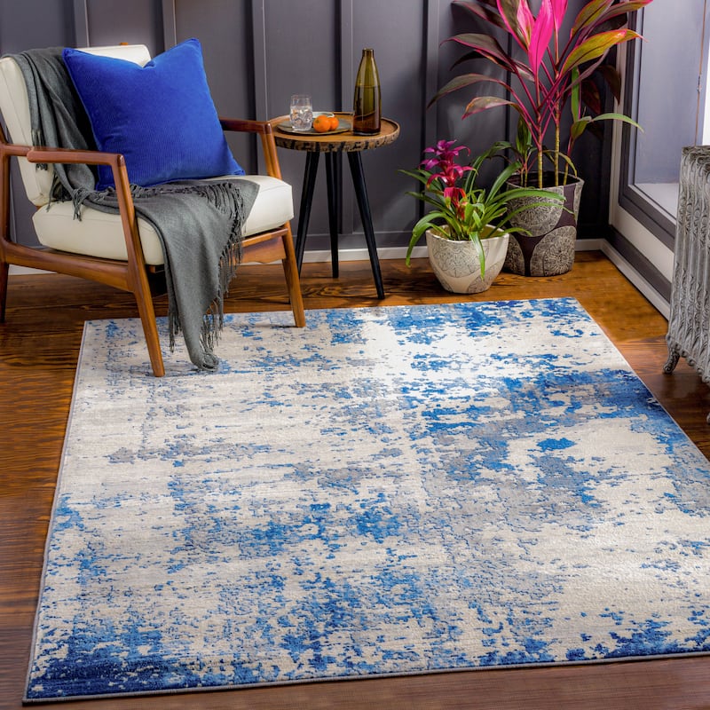 Livabliss Millo Industrial Abstract Area Rug - Sky/Gray - 8'10" x 12'3"