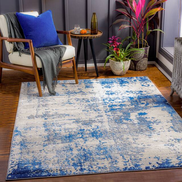 Artistic Weavers Millo Industrial Abstract Area Rug - 6'7" x 9'6" - Sky/Gray
