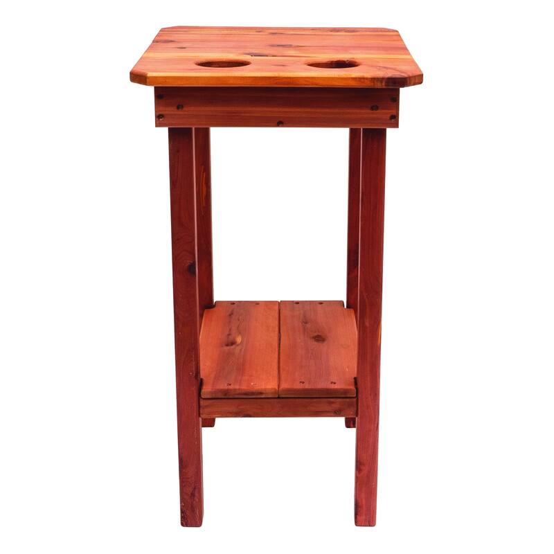 American Furniture Classics Natural Red Cedar Balcony Height Side Table - 28.75 H x 16 W x 17.75 D