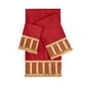 preview thumbnail 4 of 7, Sherry Kline Queue Coral 3-piece Decorative Towel Set, Jacquard Fabric Band, brush fringe trim 1 Bath Hand & Tip Towel Red