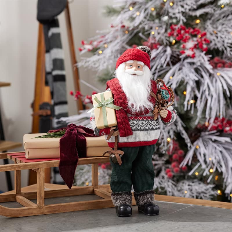 Ski Santa Character with Snow Shoes 12.5"H - N/A