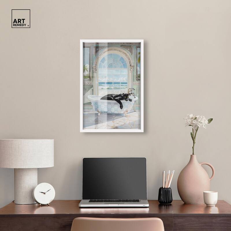 Panther Arch Bathroom Glam Shadowbox by Art Remedy