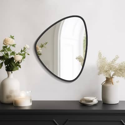 Aluminum-framed Pebble Asymmetrical Decorative Mirror