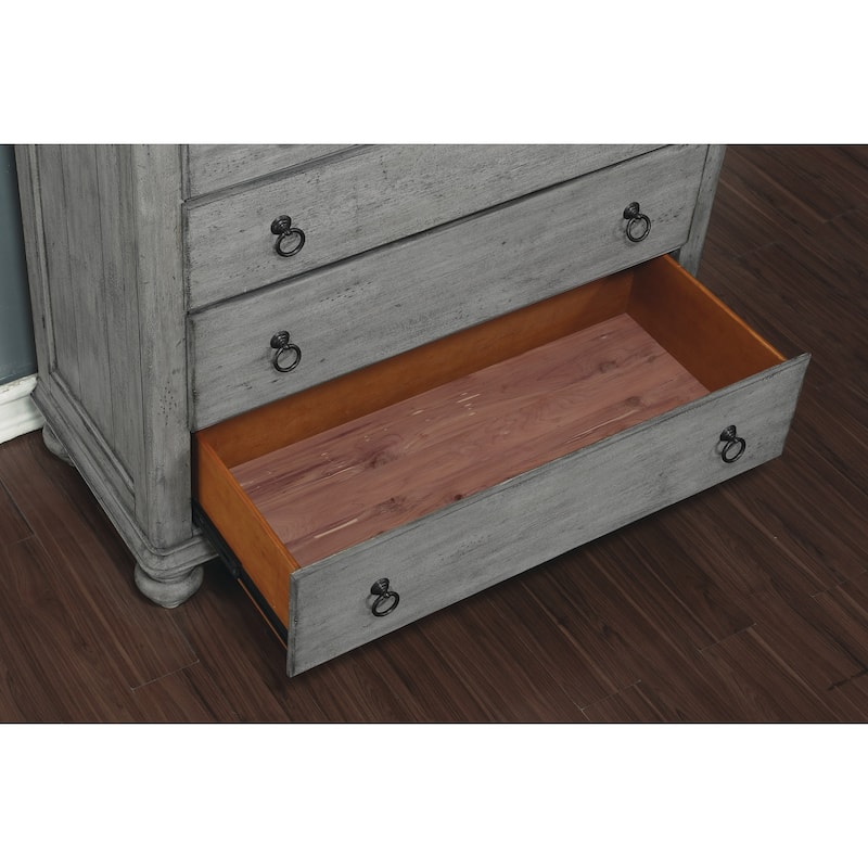 Plymouth Gray Wood Drawer Chest