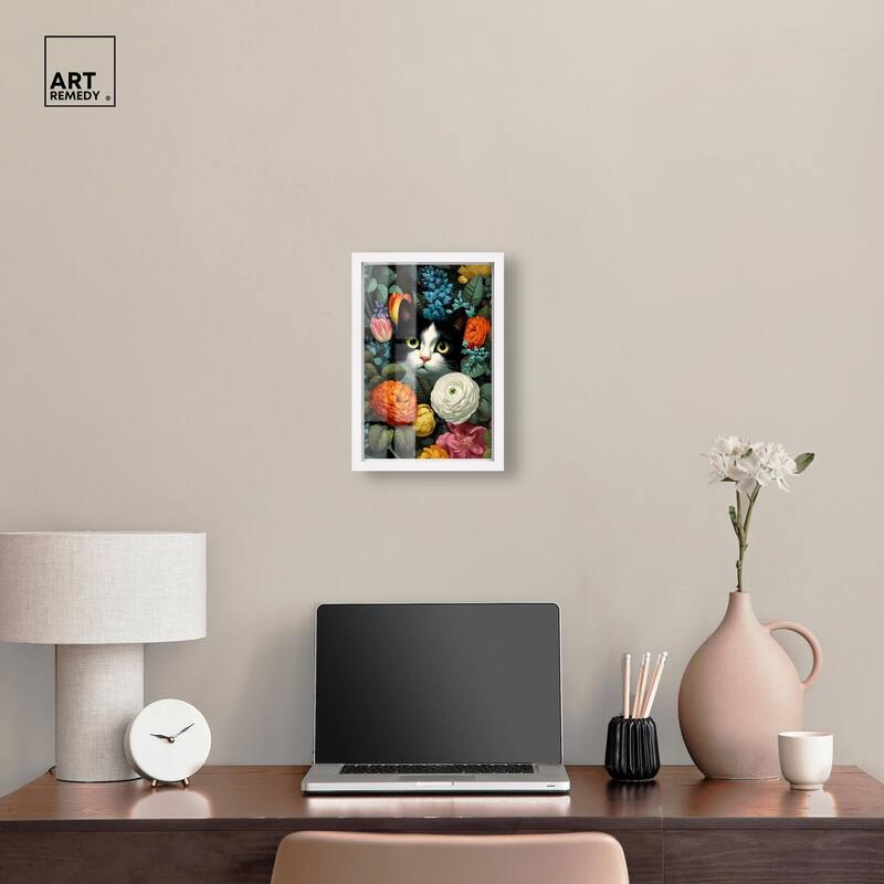 Secret Garden Cat Shadowbox by Art Remedy