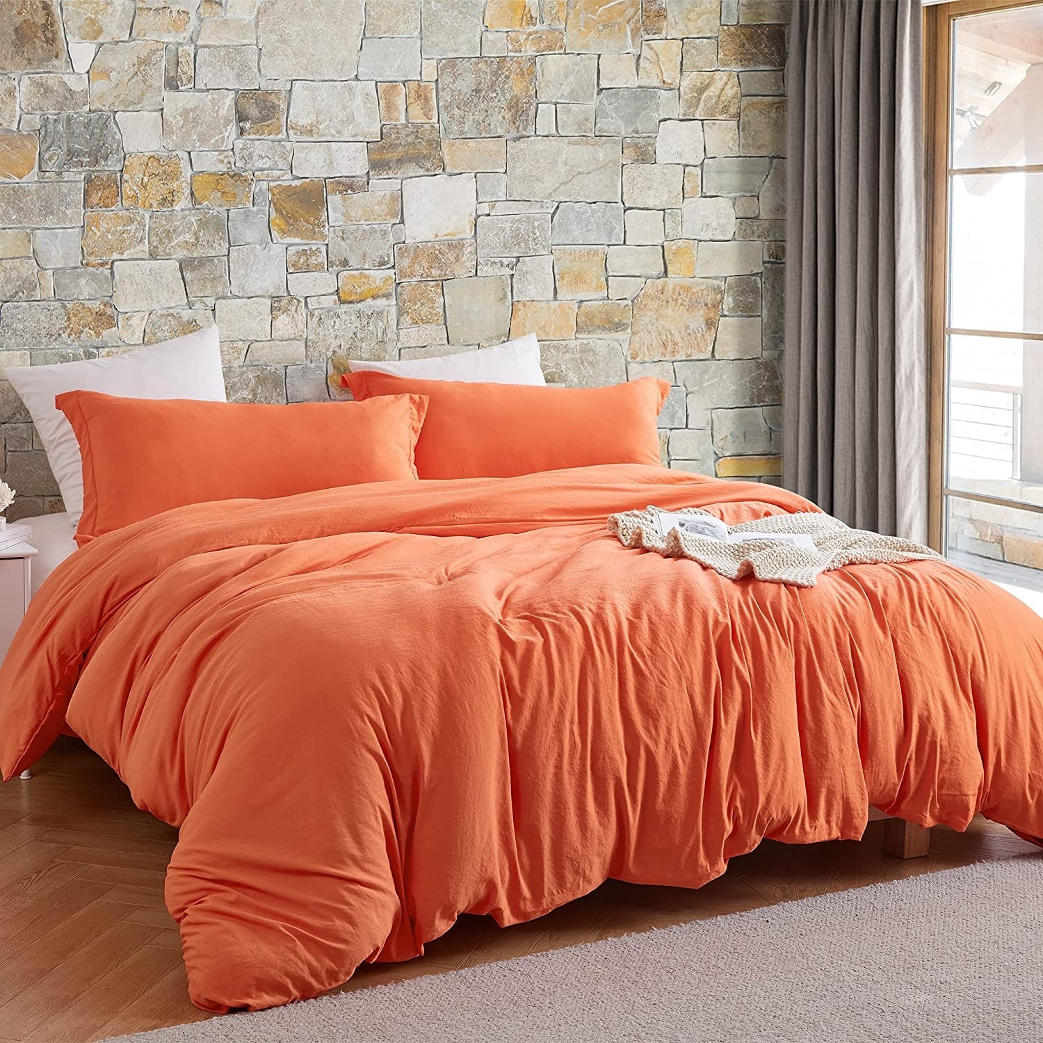 Coma Inducer® Natural Loft® Orange Oversized Comforter and Cover Set