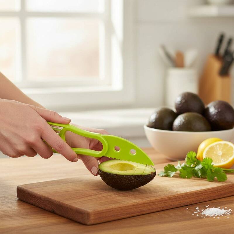 Handy Housewares 2-in-1 Avocado Slicer Tool with Plastic Blade and Knife Sheath