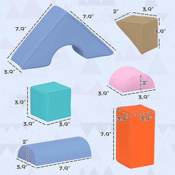 Qaba Soft Play Set, 11 Piece Foam Blocks for Toddlers 6-72 Months, Foam Play Set for Child Development & Color Coordination