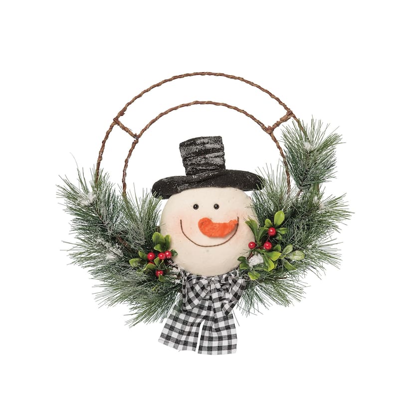 Snowman Wreath - White