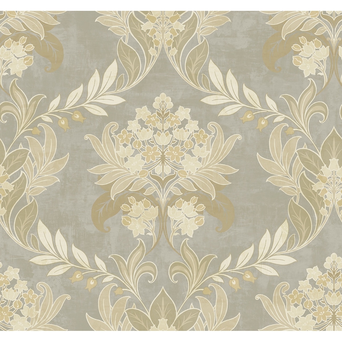 Seabrook Designs Wynnewood Damask Unpasted Wallpaper