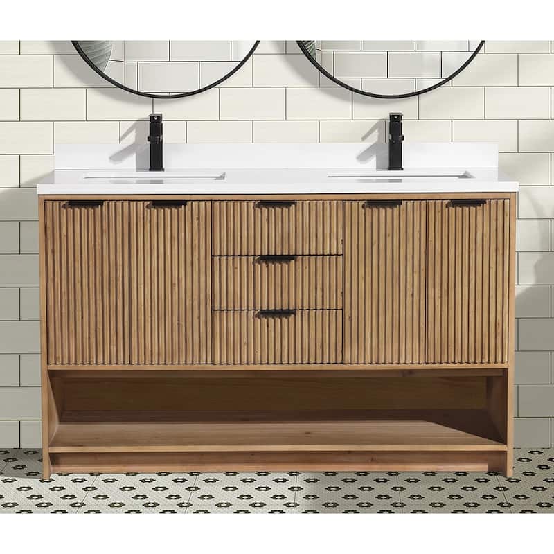 Ari Bath San Diego 55" Freestanding Bathroom Vanity Weathered Fir