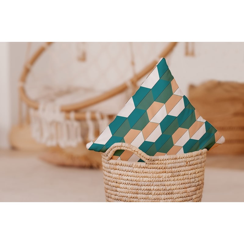 Hex Pattern Indoor/Outdoor Throw Pillow