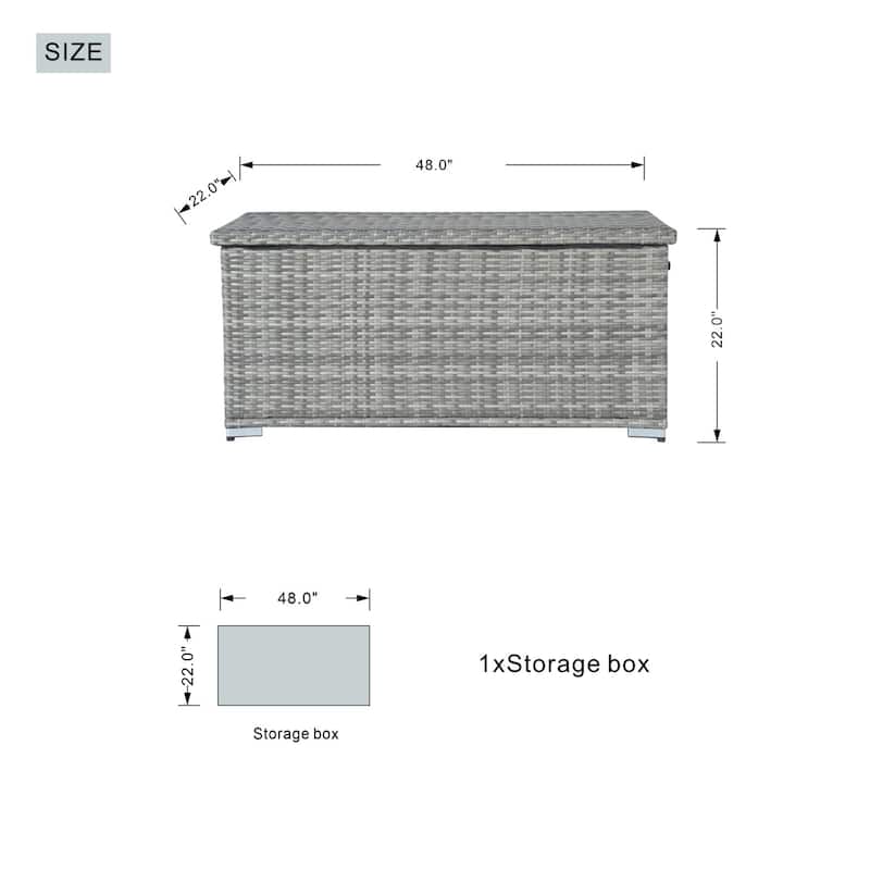 64 / 131 Gallon Outdoor Rattan Storage Deck Box with Metal Frame
