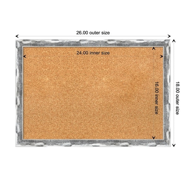 Scratched Wave Chrome Framed Natural Corkboard Bulletin Board Bed