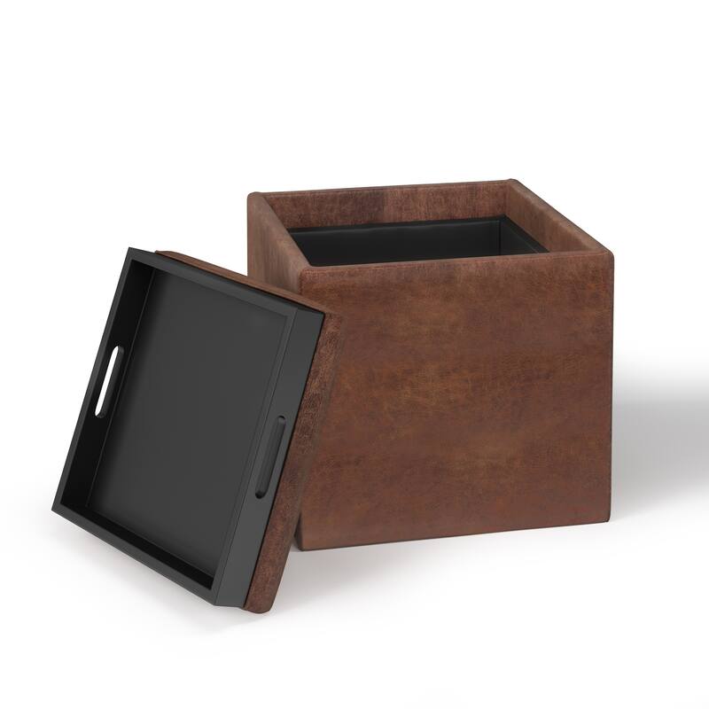 Cube Storage Ottoman with Tray