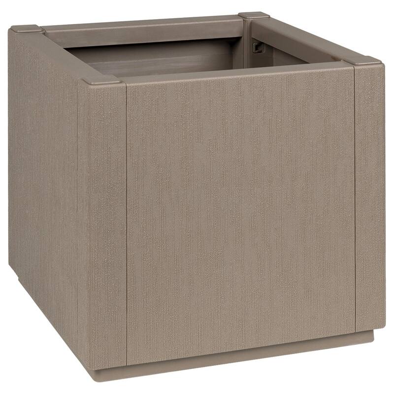 vidaXL Garden Planter Patio Outdoor Flower Pot Herb Planter Pot Flower Box PP - 14.2 x 14.2 x 13.8 in - Light Brown